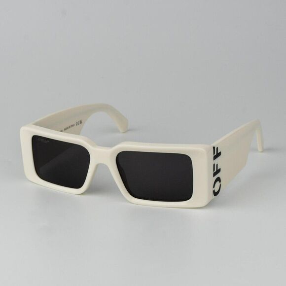 Off-White MILANO Men Sunglasses White Grey Square OERI097 0107 NEW AUTHENTIC